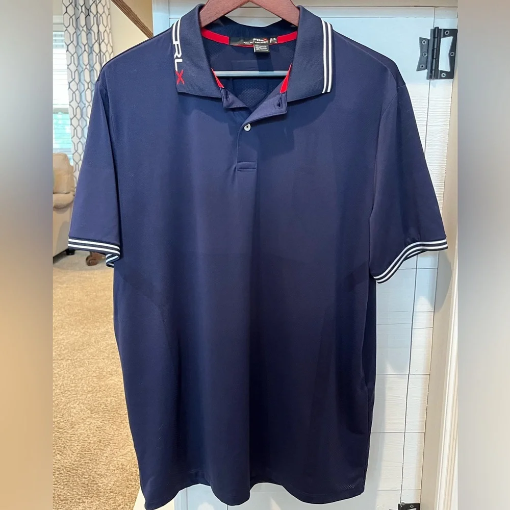 Polo Ralph Lauren RLX Performance XL Navy Blue Golf Polo England